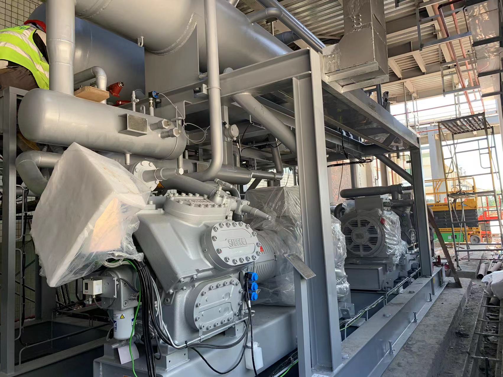 紅宇遂平CO2冷庫機房制冷設備安裝（二）